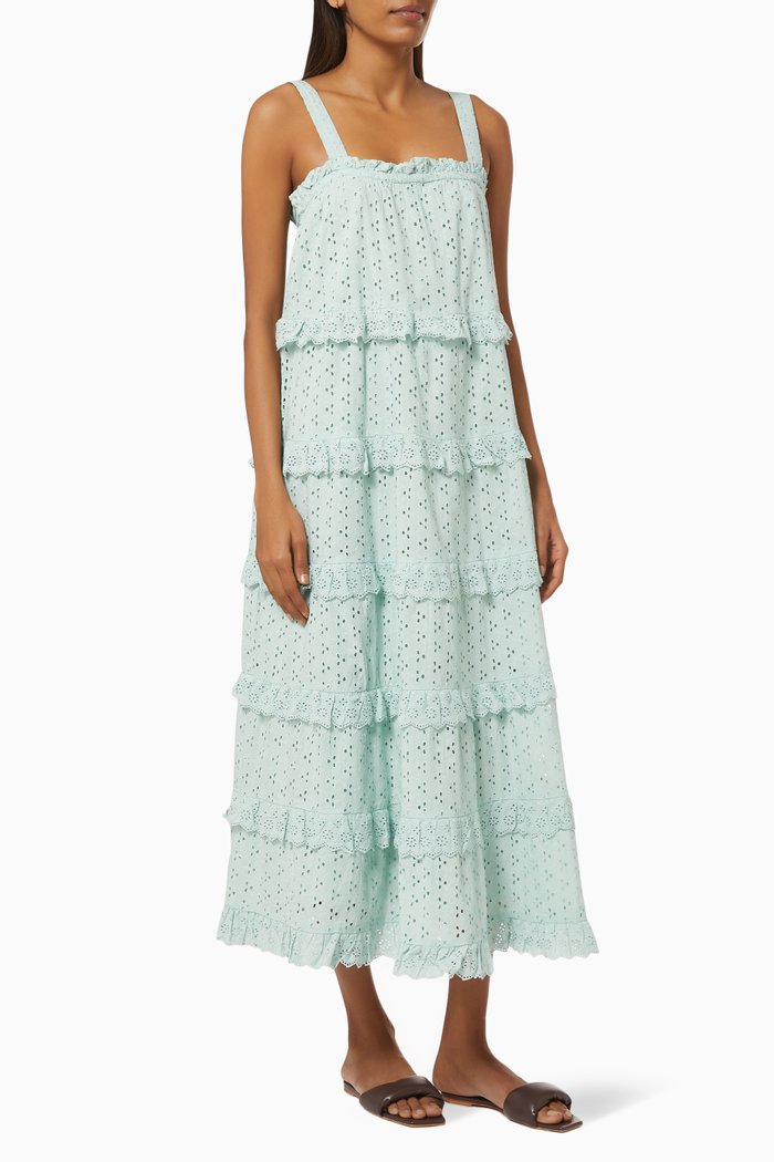 Yasdollar Maxi Dress in Organic Cotton, Green