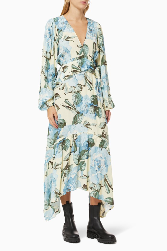 Yasrosebloom Dress in Viscose, Yellow