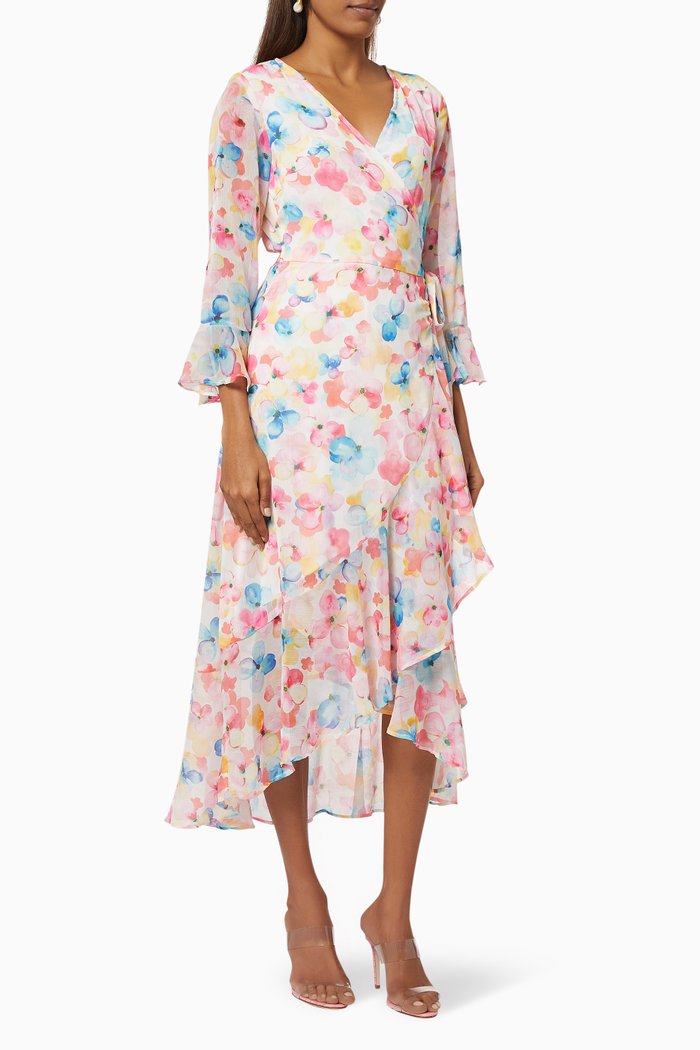 

Yastremble Wrap Dress in Crepe, Multicolour