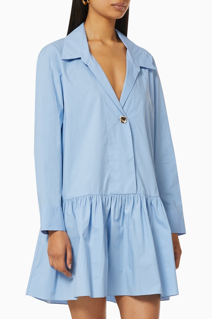 

Shirt Dress in Cotton, Blue