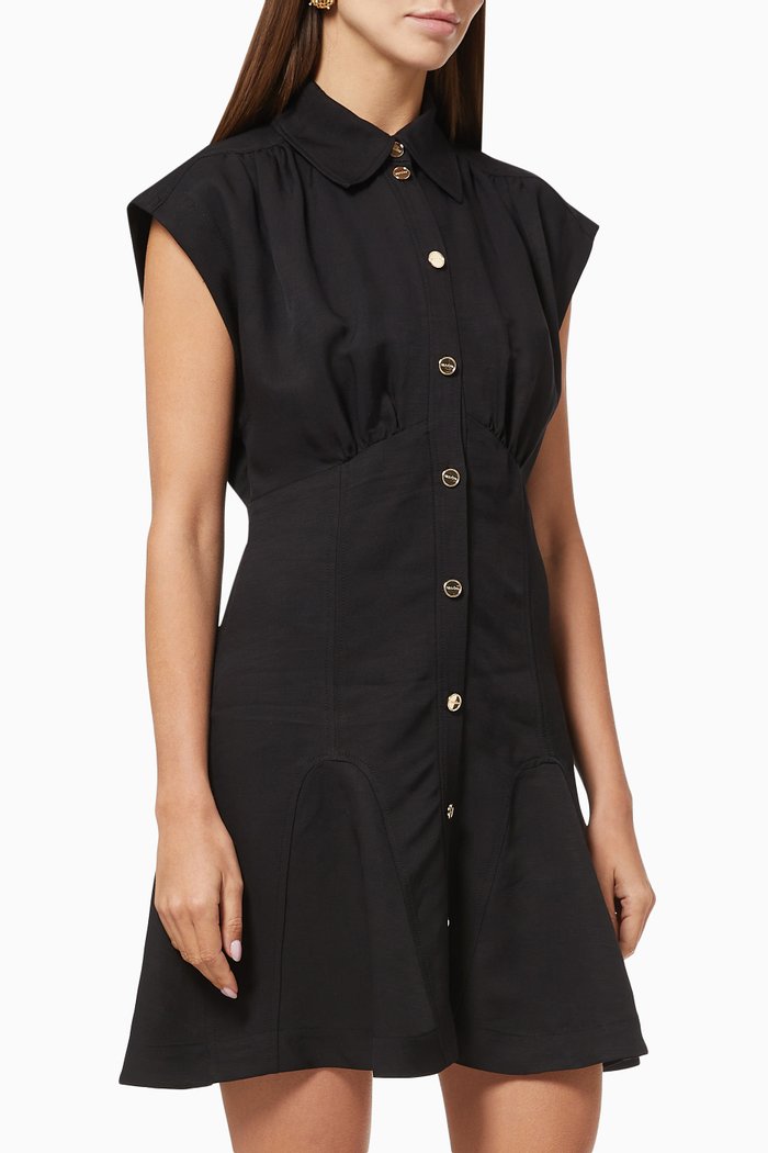

Buttoned Short Dress, Black