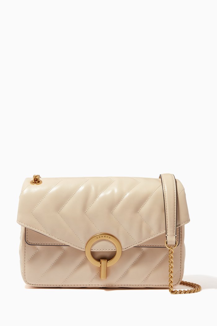 

Yza Shoulder Bag in Quilted Leather, Neutral