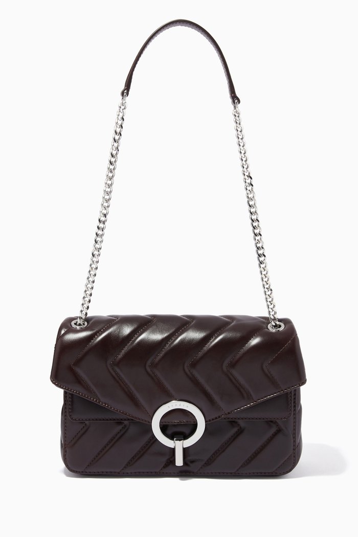 

Yza Shoulder Bag in Quilted Leather, Brown