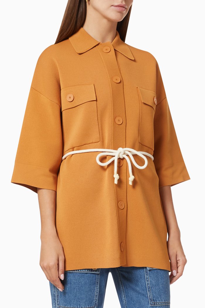 

Oversized Over-shirt Coatigan, Orange