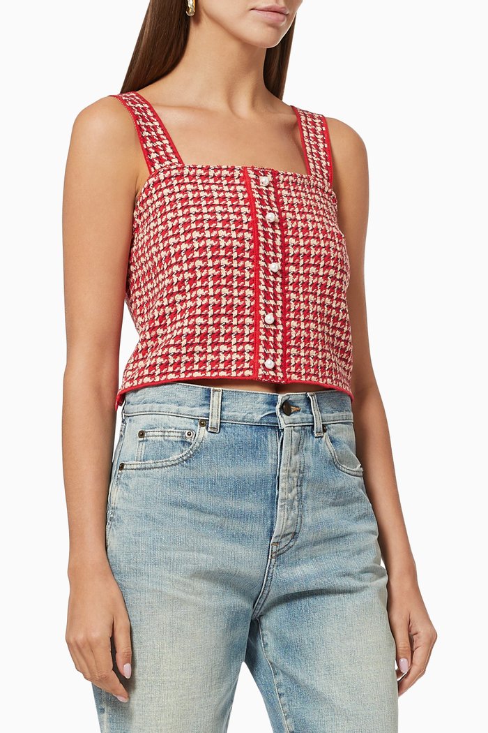

Knit High Neck Top, Red