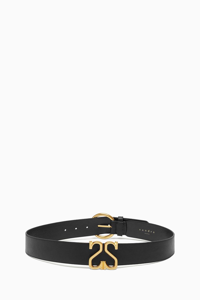 

Double S Belt in Leather, Black