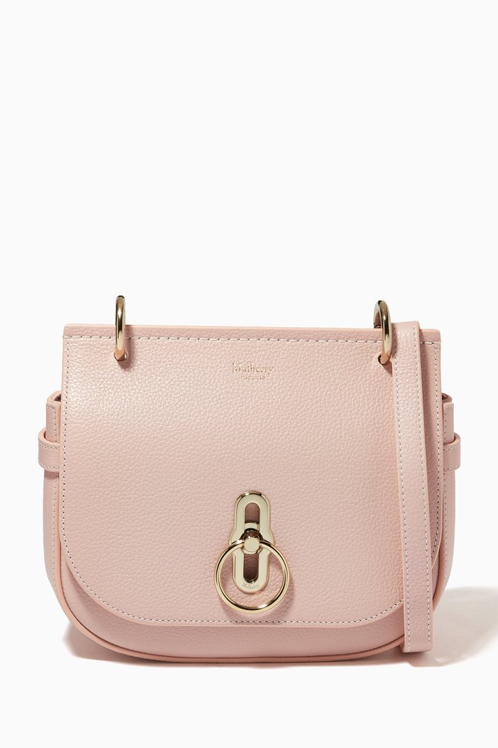 

Small Amberley Satchel Bag in Small Classic Grain Leather, Pink
