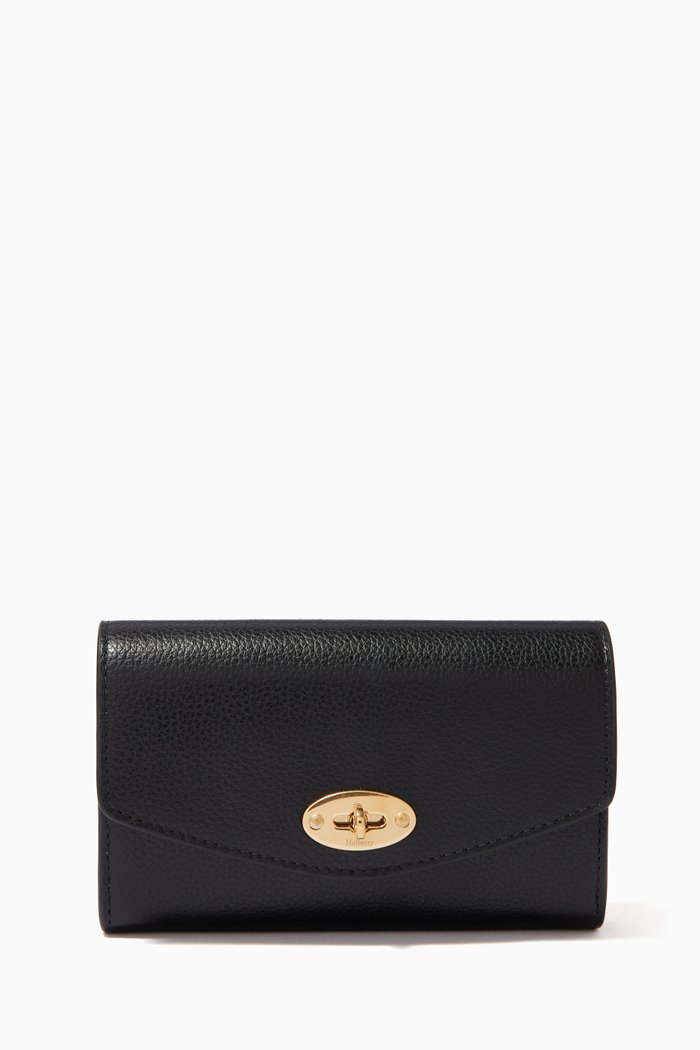 

Medium Darley Wallet in Natural Grain Leather, Black