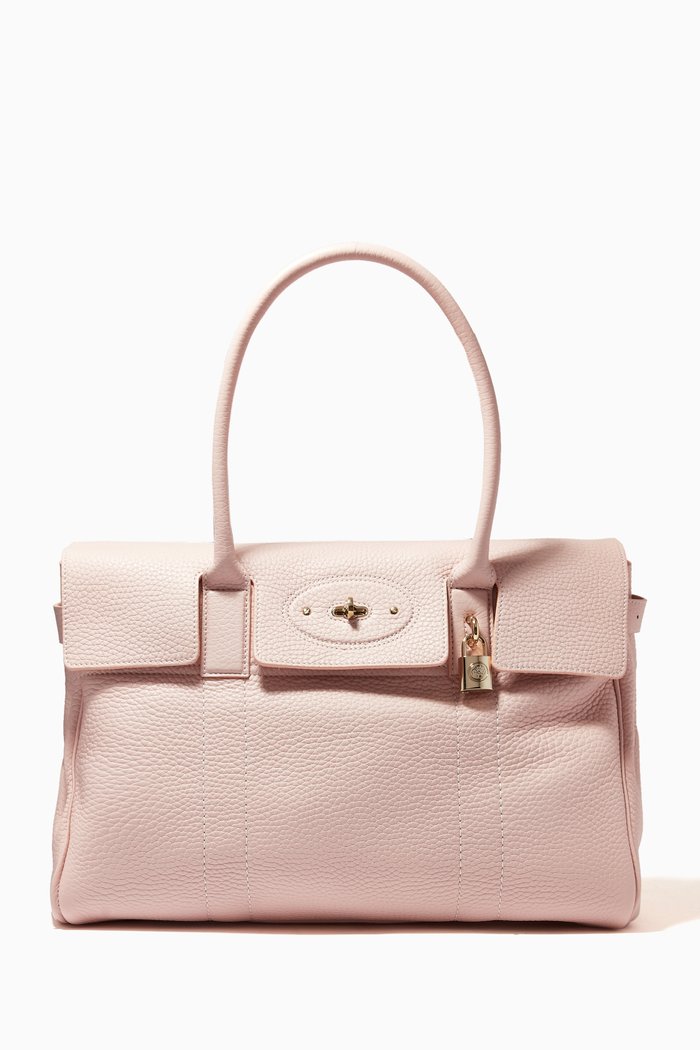 

Bayswater Shoulder Bag in Natural Grain Leather, Pink