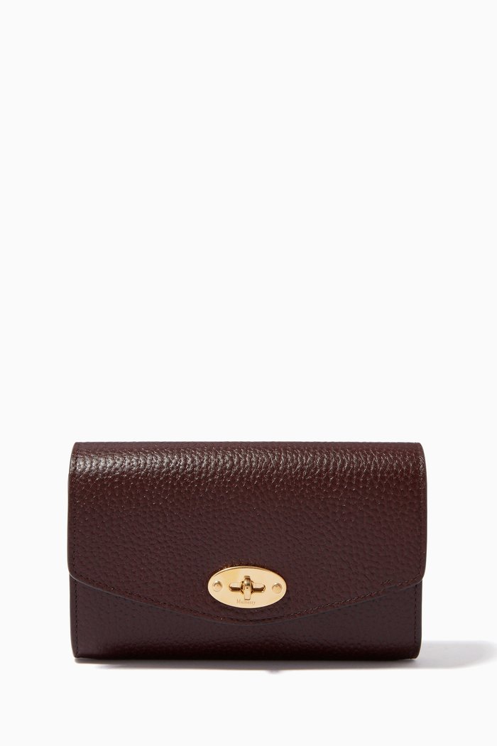 

Medium Darley Wallet in Natural Grain Leather, Red