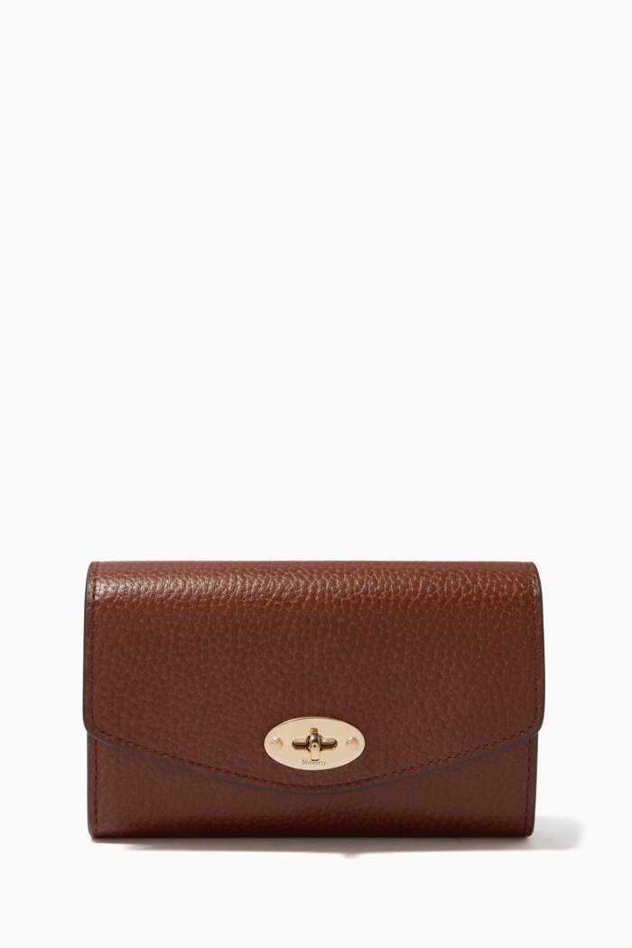 

Medium Darley Wallet in Natural Grain Leather, Brown