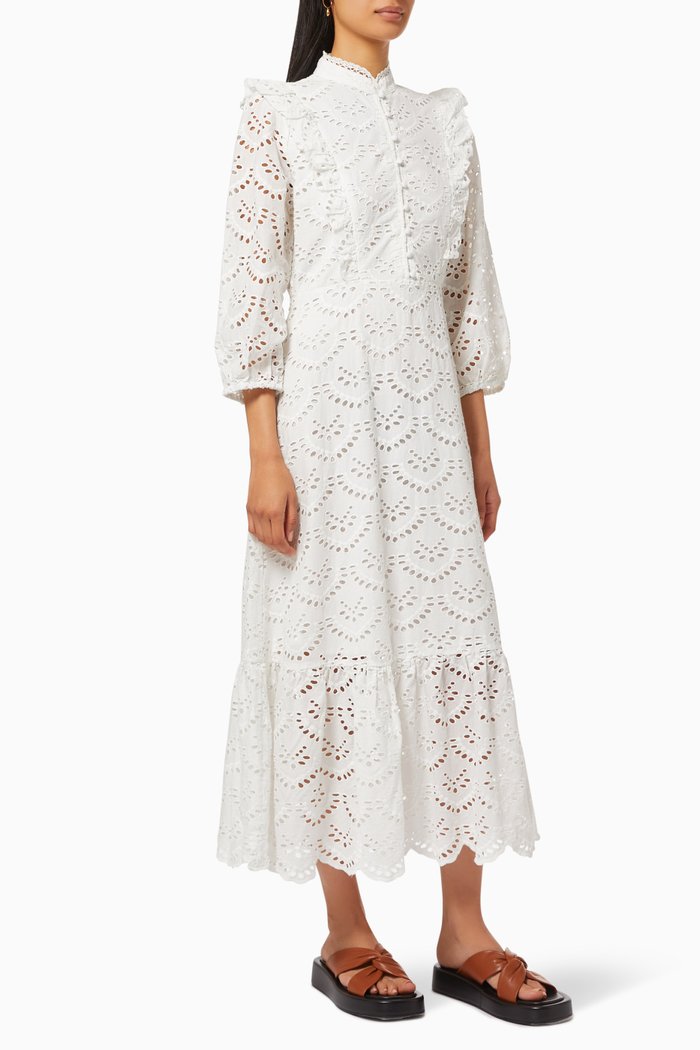 

Yastessa Broderie Anglaise Dress in Cotton, White