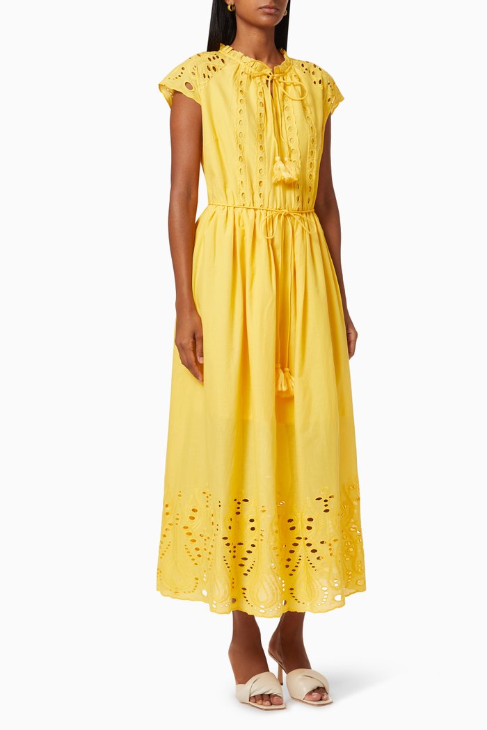 

Yasrimo Maxi Dress in Cotton, Yellow