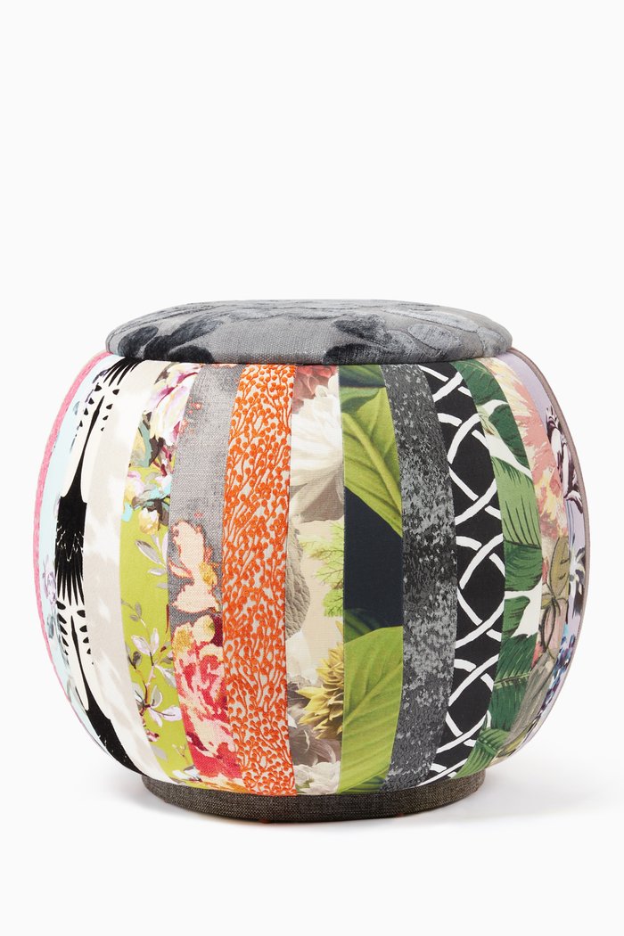 Floral Print Queen Pouf Chair, Multicolour