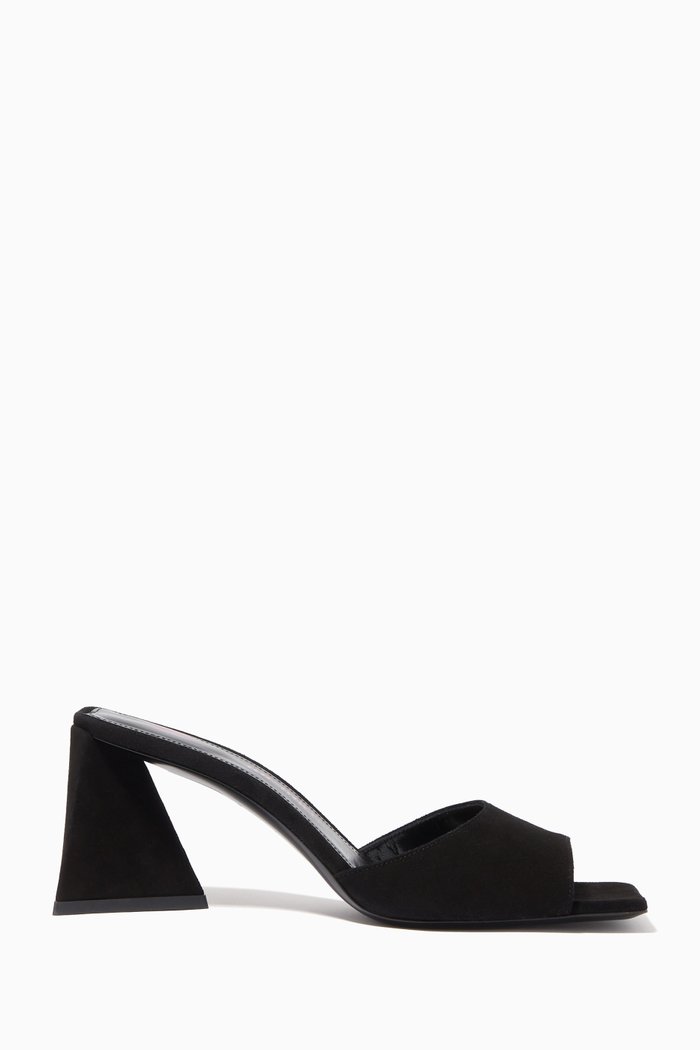Devon 75 Mules in Suede, Black