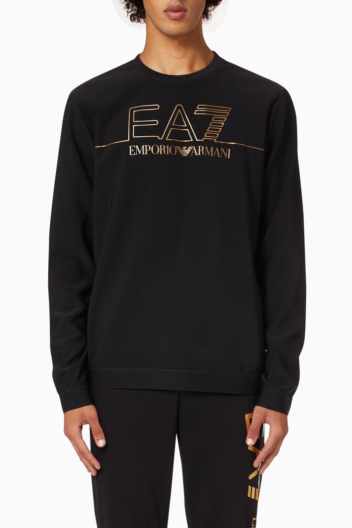 

EA7 Train Label Sweatshirt in Jersey, Black