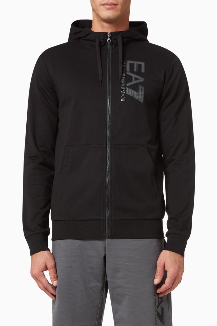 

EA7 Train Visibility Hoodie in Jersey, Black