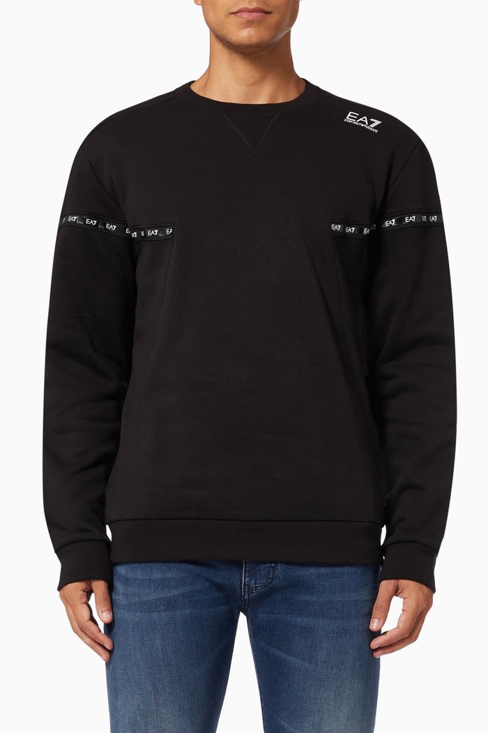 

EA7 Train Logo Series Sweatshirt in Jersey, Black