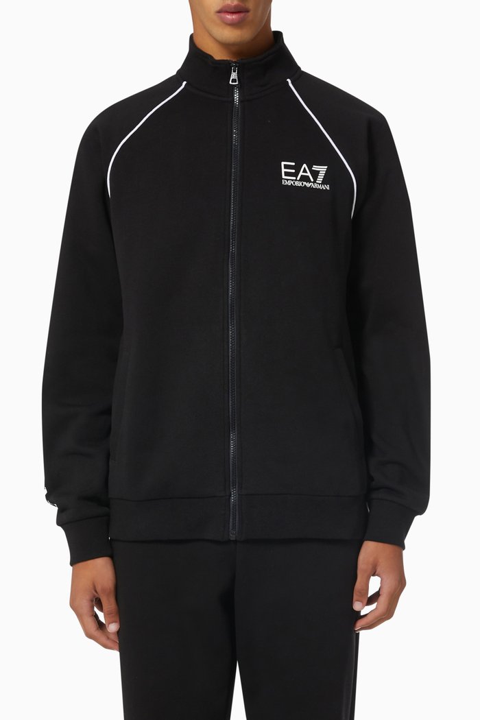 

EA7 Train Logo Sweatshirt in Jersey, Black