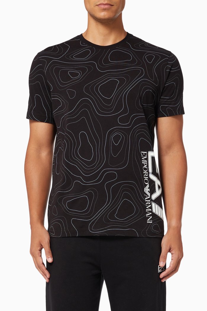 EA7 Train Visibility T-shirt in Cotton Jersey, Black