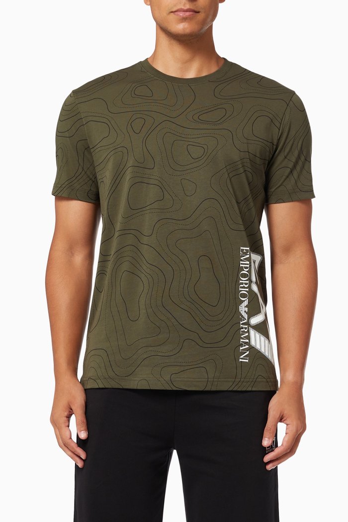 EA7 Train Visibility T-shirt in Cotton Jersey, Green