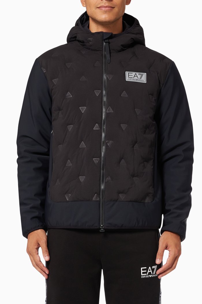 

EA7 Train Evolution Hooded Jacket in Nylon, Black