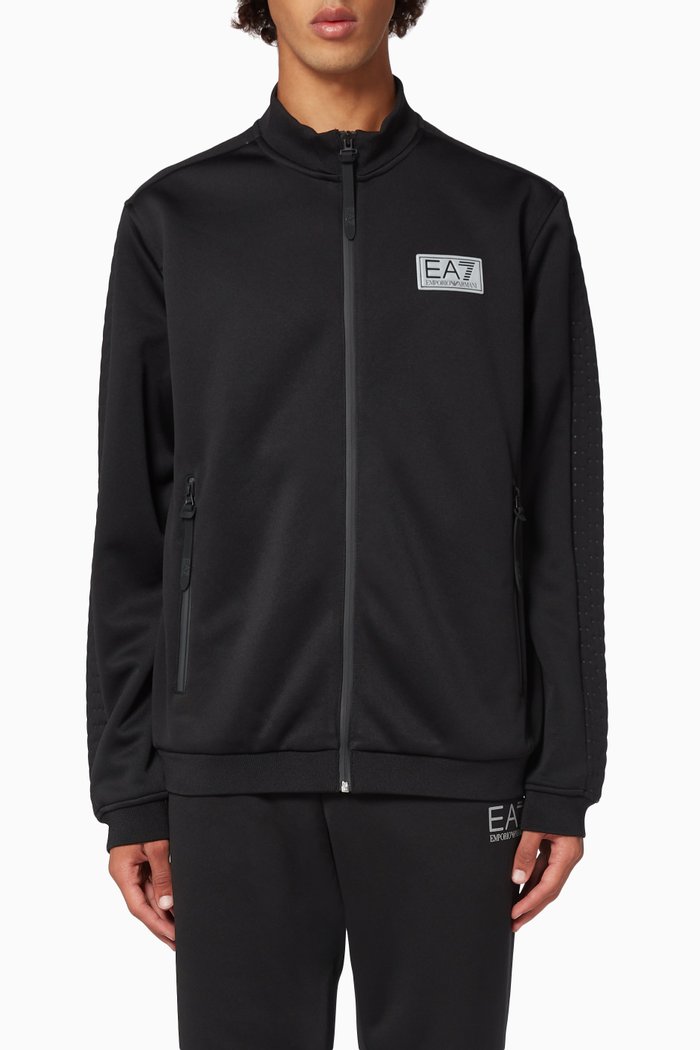 

EA7 Train Evolution Sporty Sweatshirt in Jersey, Black