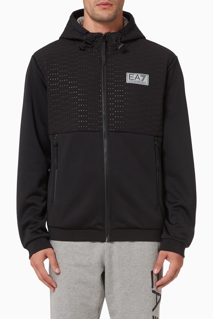 

EA7 Train Evolution Hoodie in Jersey, Black