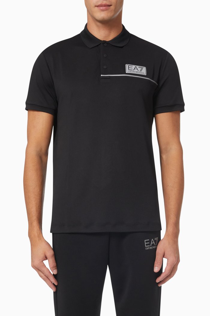 

EA7 Train Evolution in Stretch Piquet, Black