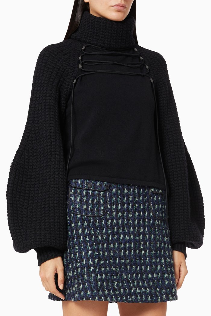 

R-EAcycle Capsule Collection Turtleneck Sweater in Wool, Black