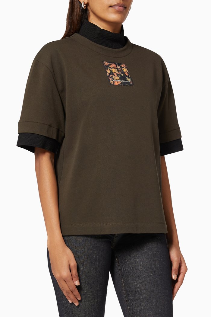 

R-EAcreate Logo Patch T-shirt in Jersey, Green