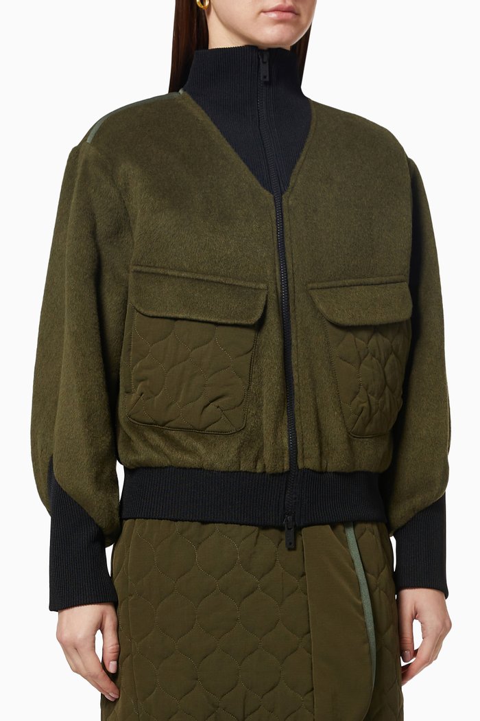 

Quilted Bomber Jacket, Green