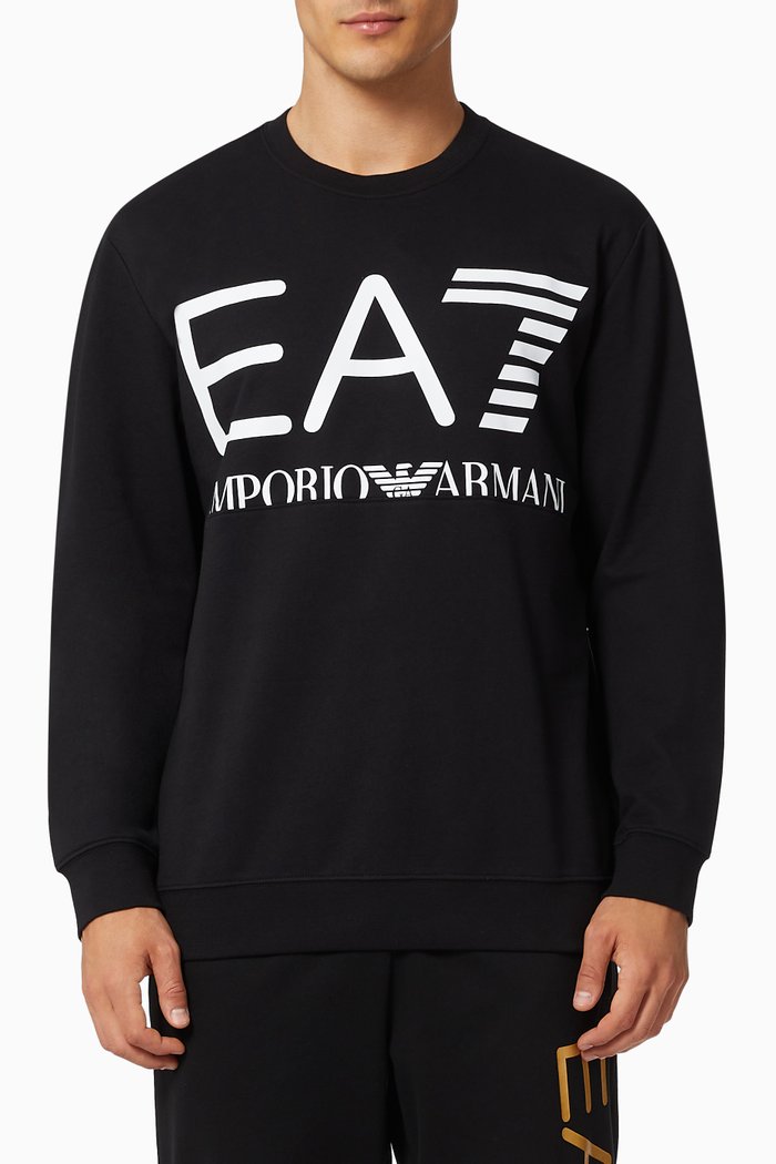 

EA7 Macro Logo Train Series Sweatshirt in Jersey, Black