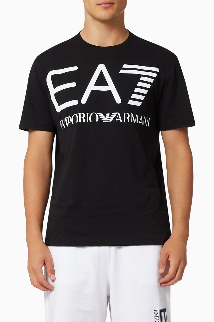 

EA7 Macro Logo Train Series T-shirt in Jersey, Black