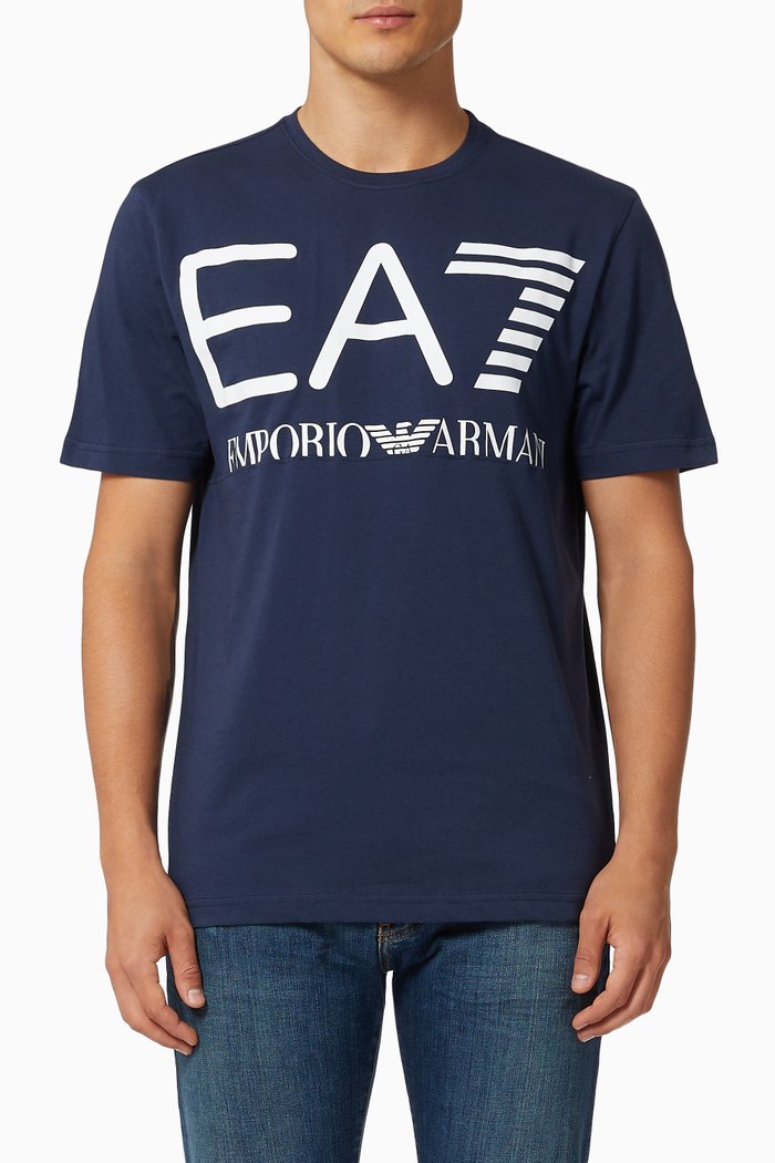 

EA7 Macro Logo Train Series T-shirt in Jersey, Blue