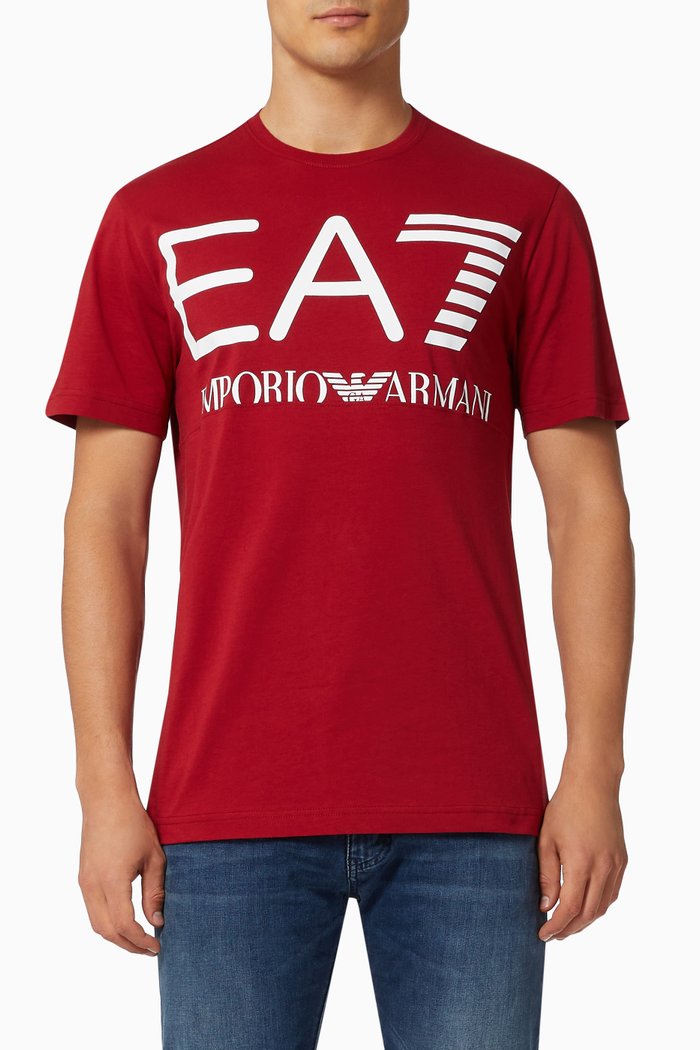 

EA7 Macro Logo Train Series T-shirt in Jersey, Red
