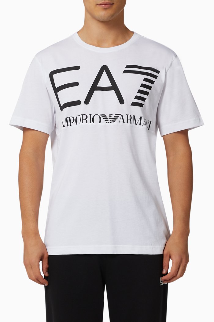 EA7 Macro Logo Train Series T-shirt in Jersey, White