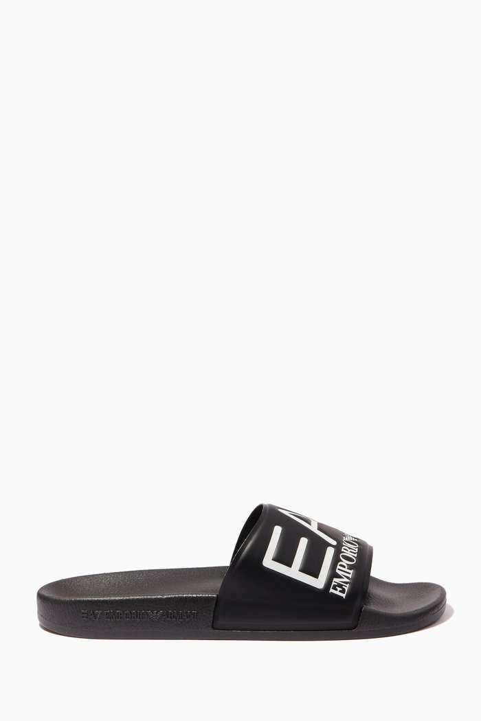 

Macro EA7 Slide Sandals in Rubber, Black