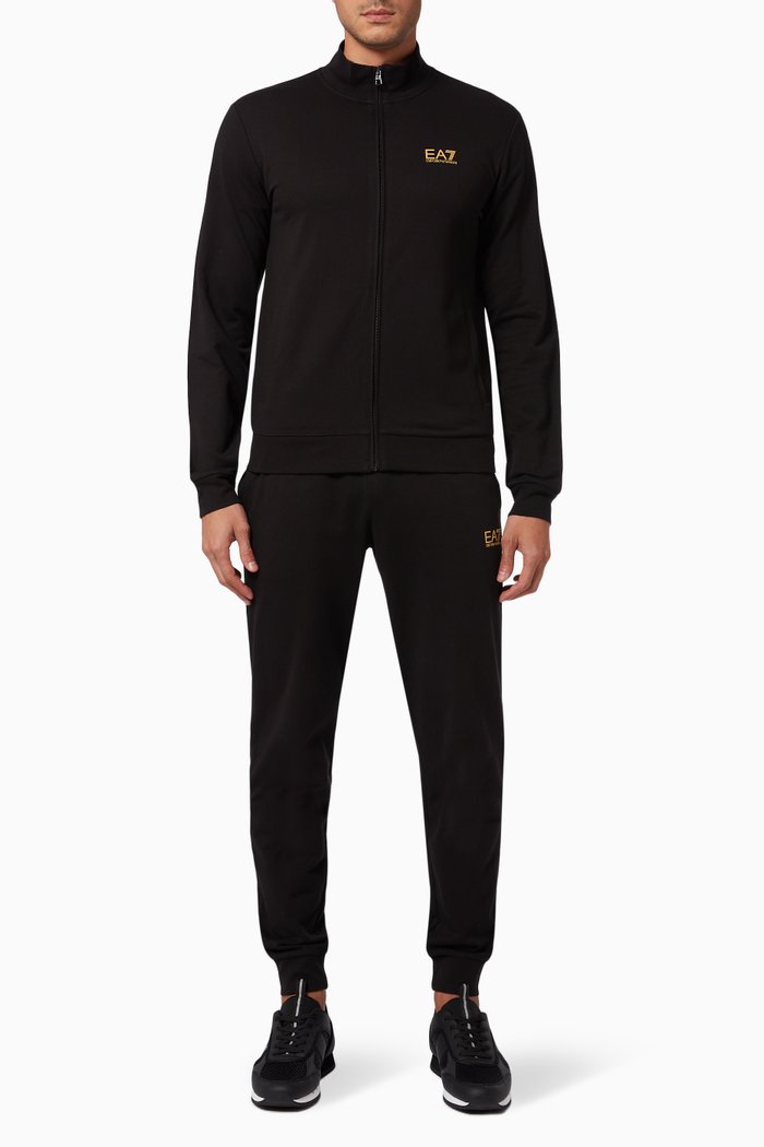 

EA7 Train Core ID Tracksuit in Cotton Jersey, Black