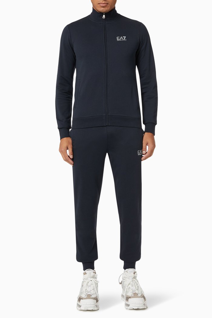 

EA7 Train Core ID Tracksuit in Cotton Jersey, Blue
