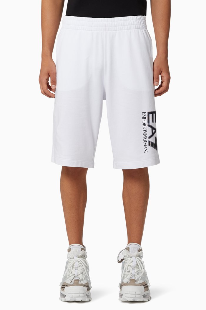

EA7 Train Visibility Bermuda Shorts in Jersey, White