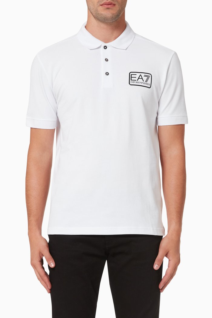 

EA7 Train Core ID Polo Shirt in Cotton Piqué, White