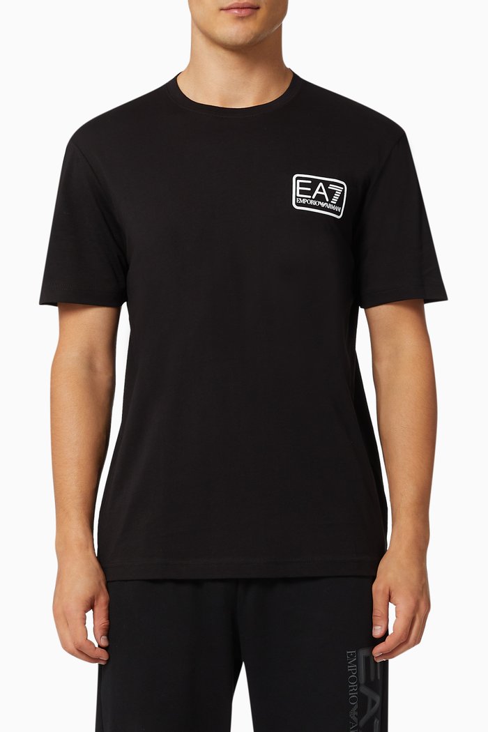 

EA7 Train Code T-shirt in Jersey, Black