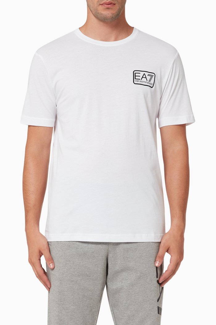 

EA7 Train Code T-shirt in Cotton Jersey, White