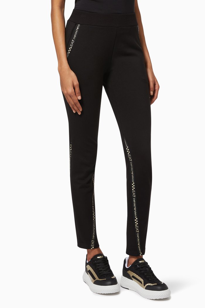 

EA7 Logo Band Joggers in Jersey, Black