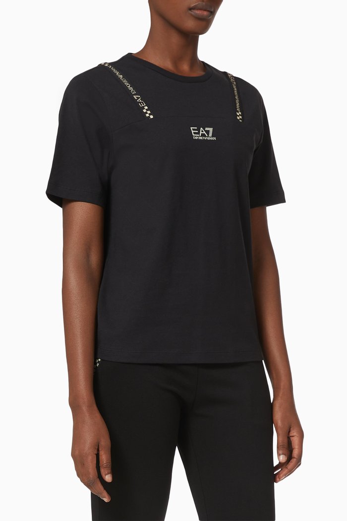 

EA7 Logo Band T-shirt in Jersey, Black