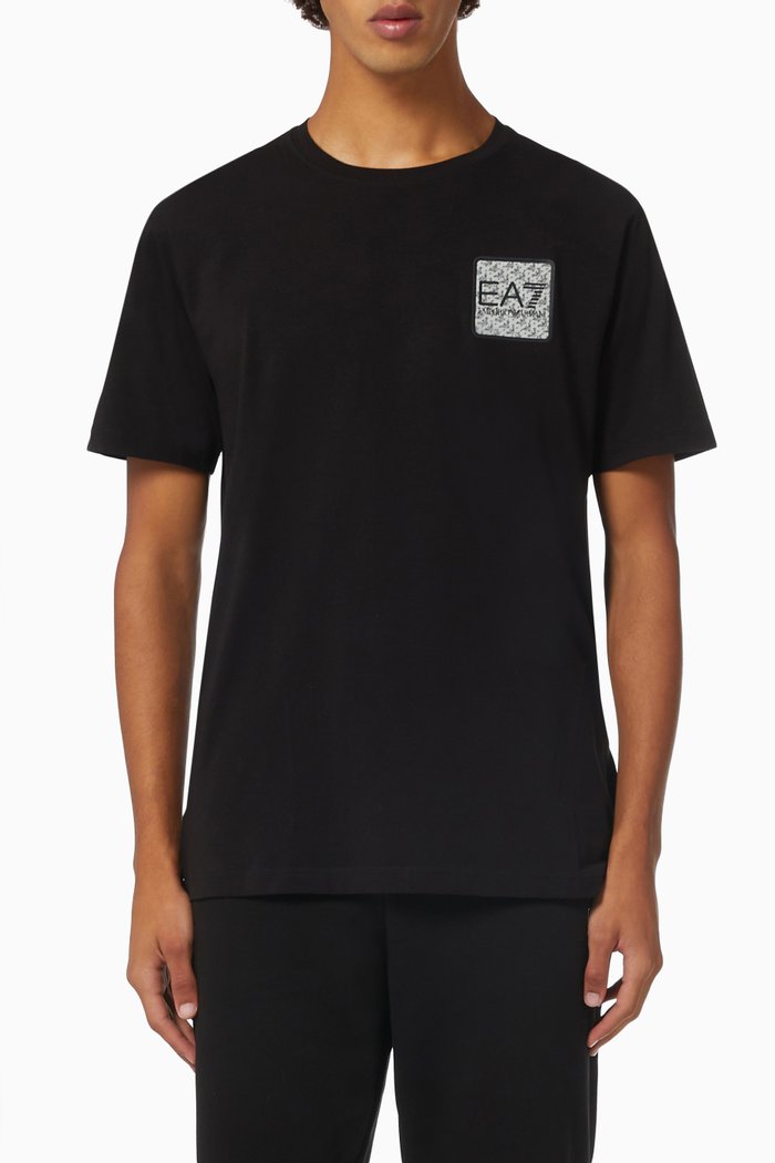 

EA7 Hologram Logo Series T-Shirt in Jersey, Black