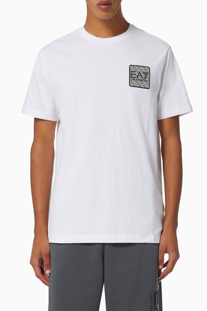 

EA7 Hologram Logo Series T-Shirt in Jersey, White