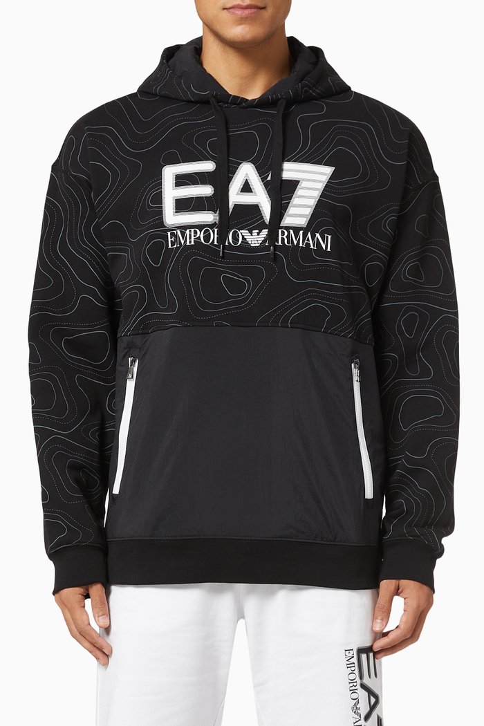 

EA7 Train Visibility Hooded Sweatshirt in Jersey, Black