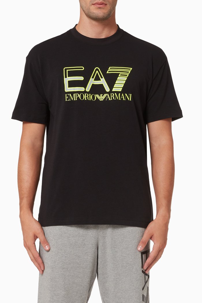 

EA7 Train Logo T-shirt in Jersey, Black